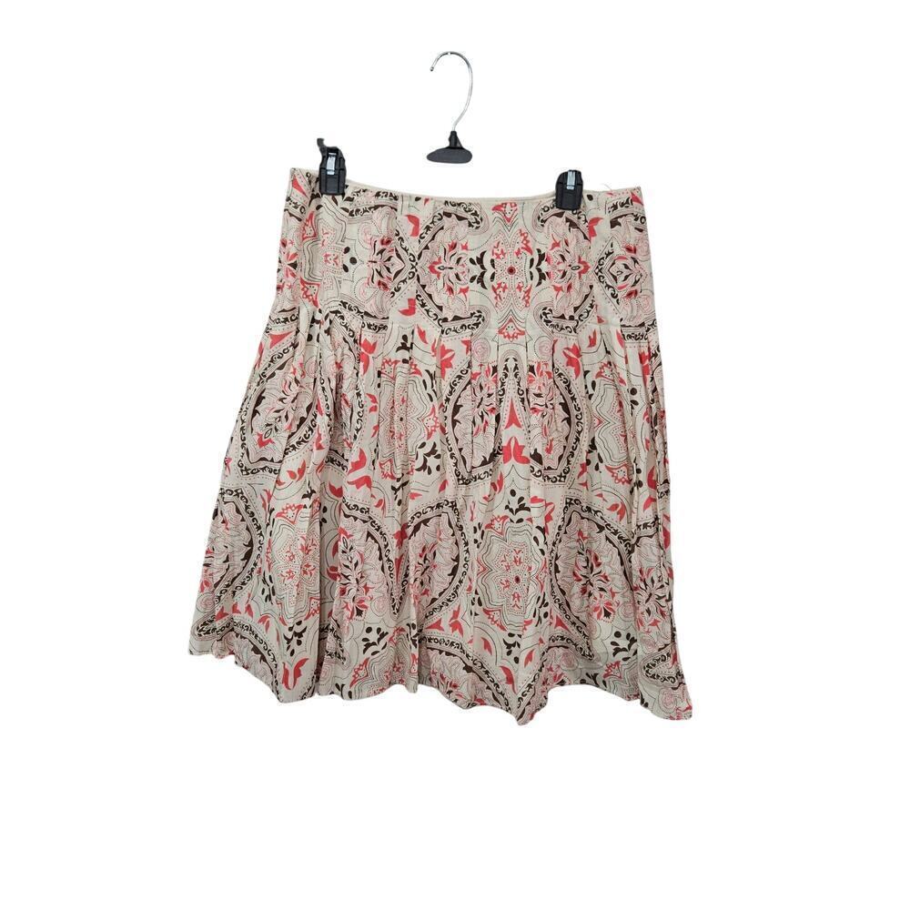 Vintage Y2K Flare Pleated Below the Knee Skirt Size 8 Medium 100% Cotton - Picture 2 of 6
